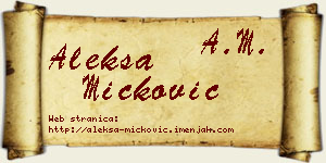 Aleksa Micković vizit kartica
